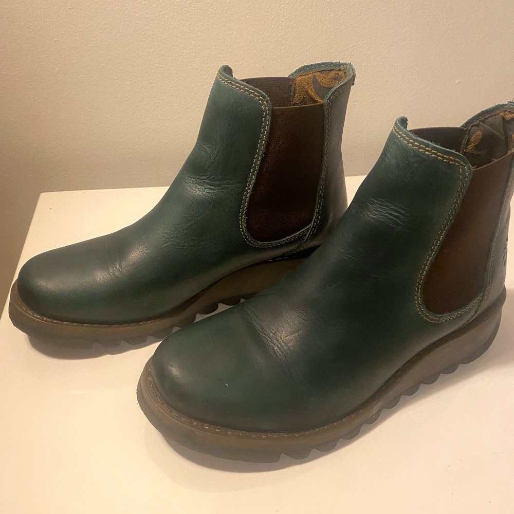 Fly London Chelsea Ankle Boots - Salv, Petrol